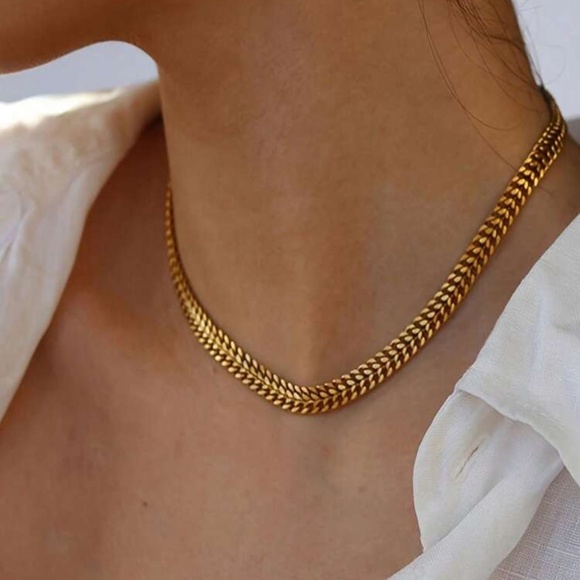 Jewelry - Gold Plated Stainless Steel Cuban Link Chain Necklace 5mm